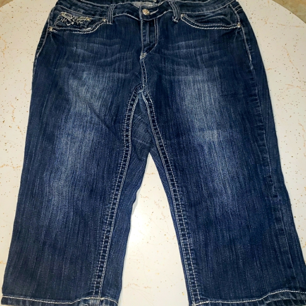 Womens Love Indigo Denim Shorts, Size 12P